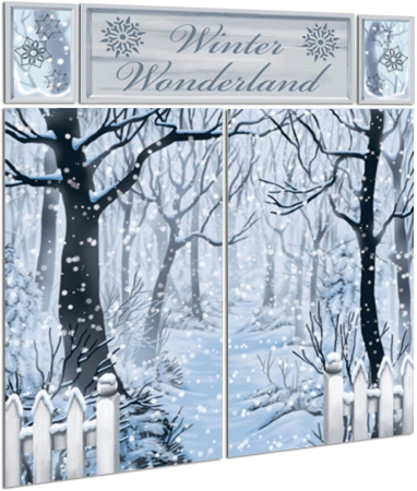 PARTY - Amscan 670699 – Set decor de iarnă Winter Wonderland, 5 piese, 149 x 82,5 cm, interior/exterior