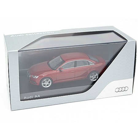 Macheta auto Audi A4 rosu metalizat 2018, 1:43 Spark Dealer edition [2]