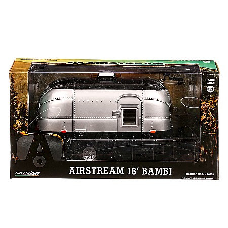 Macheta Rulota Airstream Bambi Sport 1974, scara 1:24, argintiu cu negru, GreenLight [4]