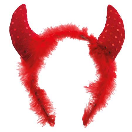 PALARII SI BENTITE HALLOWEEN - Bentita rosie cu coarne de diavol – accesoriu Halloween si petreceri tematice, cod 54792