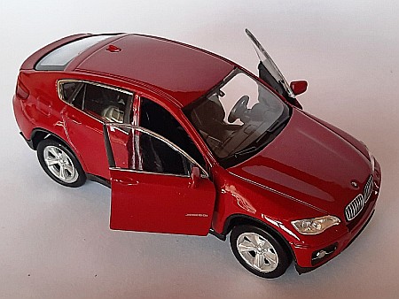 Masini de strada - BMW X6 rosu, macheta auto scara 1/34 - 1/39 Welly