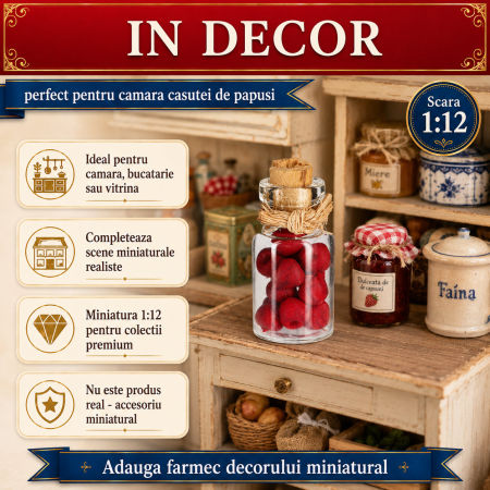 Borcan cu prune conservate, miniatura pentru casute de papusi, diorame si colectii [3]