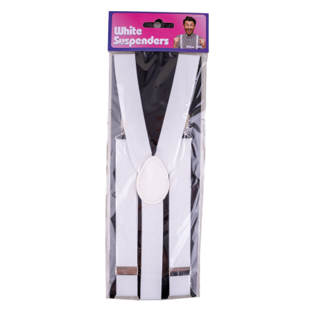 Bretele unisex albe model Y cu inchizatori metalice , 25 mm [1]