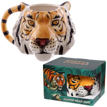 Cani 3D - Cană mare din ceramică 3D – În formă de cap de tigru