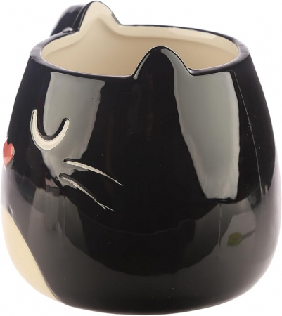 Cană mare Feline Fine Black Cat în formă de pisică [1]