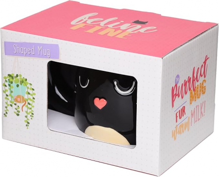 Cană mare Feline Fine Black Cat în formă de pisică [2]