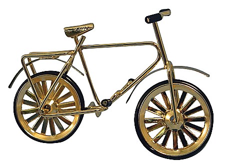 GRADINA - mobilier, decoratiuni si accesorii miniaturi papusi - Bicicleta aurie - miniatura casute de papusi