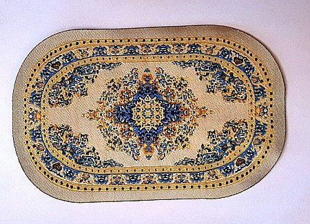 Mocheta, parchet, faianta,covoare - miniaturi papusi - Covor tesut oval - pentru miniaturi papusi