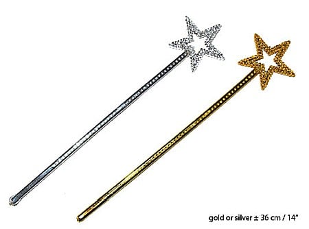 ACCESORII SI BIJUTERII CARNAVAL - Bagheta printesa cu stea din plastic  argintie- Cod 53073