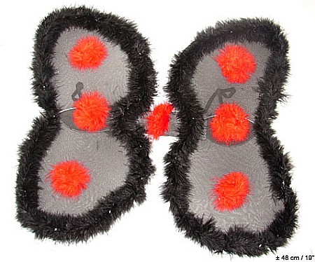 ARIPI SI ARTICOLE DIN PENE/TULLE - Aripi buburuza 54x48cm negru cu buline rosii - Cod 53403