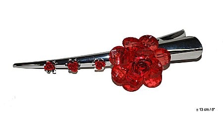 PARTY - Clema metalica de par cu trandafir 13cm - Cod 53427