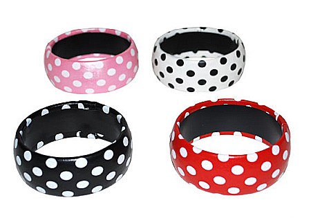 ACCESORII SI BIJUTERII CARNAVAL - Bratara neagra cu buline albe - Cod 53646