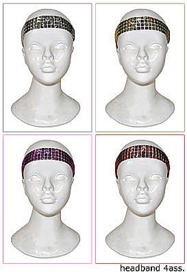 BENTITE PENTRU CAP SERBARI - Bentita cu paiete argintie/aurie/rosie/roz - Cod 53713