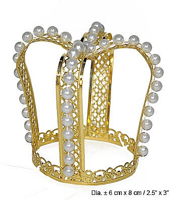 ACCESORII SI BIJUTERII CARNAVAL - Coronita printesa metalica cu perle - Cod 53757