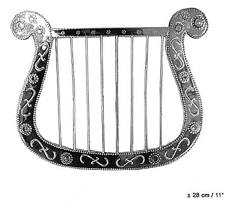 ARIPI SI ARTICOLE DIN PENE/TULLE - Harpa de Înger Argintie din PVC – Accesorii Petrecere, Serbări și Carnaval - Cod 53988