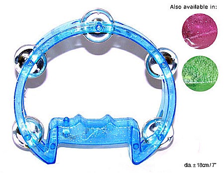 ACCESORII SI BIJUTERII CARNAVAL - Tamburina 18cm, 3 culori - Cod 56210