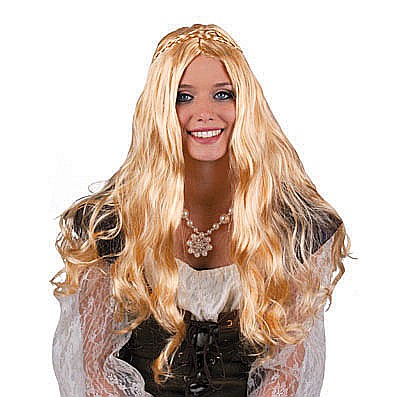 PERUCI PETRECERE CARNAVAL - Peruca de Lux blonda cu par lung - Cod 57261