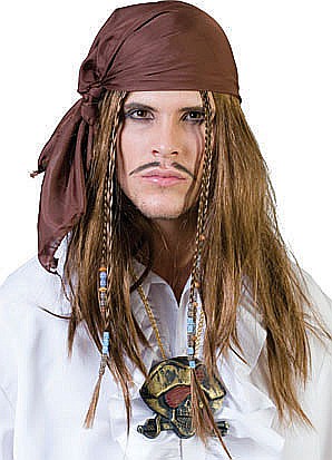 PERUCI PETRECERE CARNAVAL - Peruca petrecere pirat cu bandana - Cod 57502