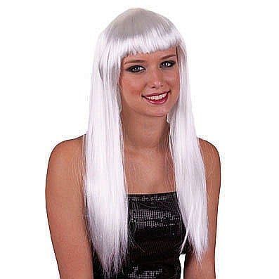PERUCI PETRECERE CARNAVAL - PERUCA PAR LUNG ALBA Cod 57648