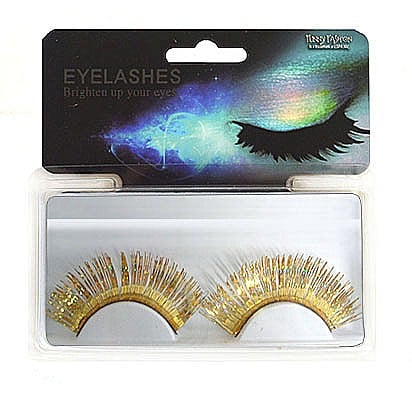ARTICOLE MAKE-UP PETRECERE - Gene false petrecere  aurii cu lipici inclus - Cod 58235