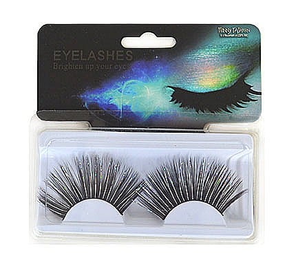 ARTICOLE MAKE-UP PETRECERE - Gene false glitter negru cu argintiu lipici inclus - Cod 58314