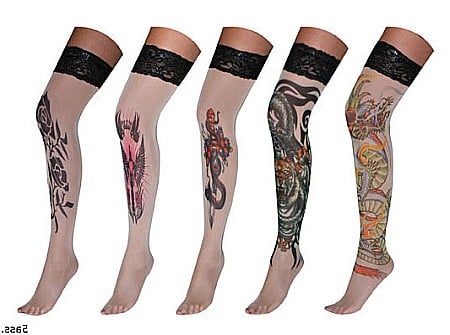 CIORAPI MANUSI INCALTAMINTE - Ciorapi dama cu tatuaj  - Cod 59301