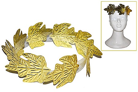 PARTY - Bentita romana cu lauri aurii metalizati – accesoriu costum - cod 60086
