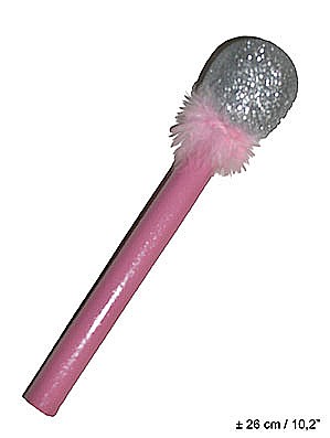 ACCESORII SI BIJUTERII CARNAVAL - Microfon petrecere fetite argintiu/roz, 26 cm - Cod 60461