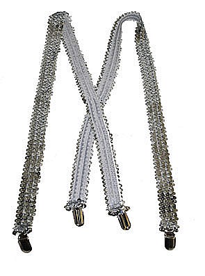 PARTY - Bretele Petrecere Glamour Argintii cu Paiete – Accesorii Party Stralucitoare -Cod 60821