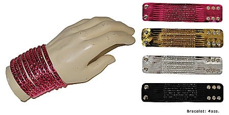 ACCESORII SI BIJUTERII CARNAVAL - Bratara stralucitoare negru/argintiu/auriu/roz - Cod 60877