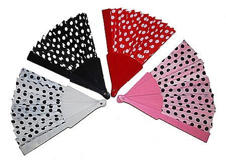 ACCESORII SI BIJUTERII CARNAVAL - Evantai petrecere cu buline 4 culori - Cod 62384