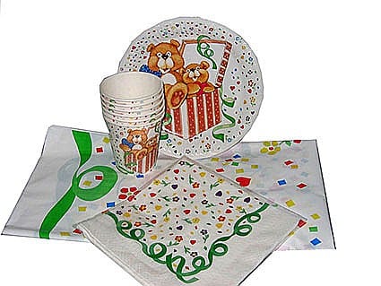 DECORATIUNI PETRECERE CARNAVAL - Set masa Party "Bear" 6 pers - Cod 64115