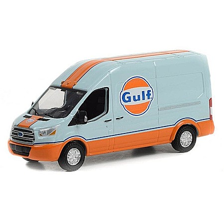 Masini de strada - Macheta Ford Transit inaltat 2019 Gulf Oil scara 1:64 Greenlight – 30260