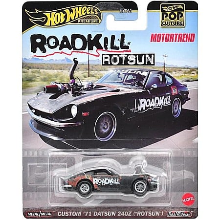 Seturi HOTWHEELS - Masinuta Hot Wheels Premium Custom '71 Datsun 240z ROTSUN Roadkill - Pop Culture, scara 1:64
