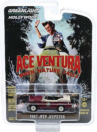 Masini de strada - Macheta Jeep Jeepster, Ace Ventura -When the nature calls – Greenlight 44880F, scara 1:64