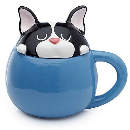Cani 3D - Cana din ceramica cu capac in forma 3D de catel - 500 ml