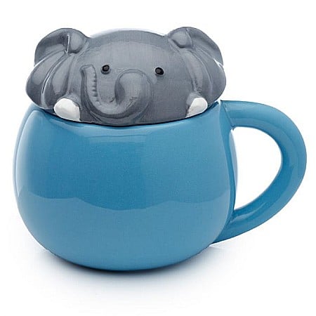 Cani 3D - Cana din ceramica cu capac 3D in forma de elefant - 500 ml