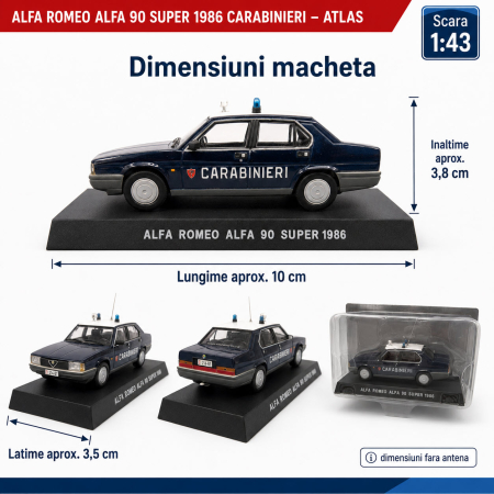 Macheta Alfa Romeo Alfa 90 Super Carabinieri 1986, scara 1:43, Atlas [1]