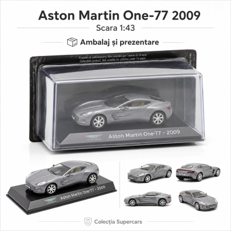 Machetă Aston Martin One-77, 2009, 1:43, Atlas, gri argintiu metalizat [5]