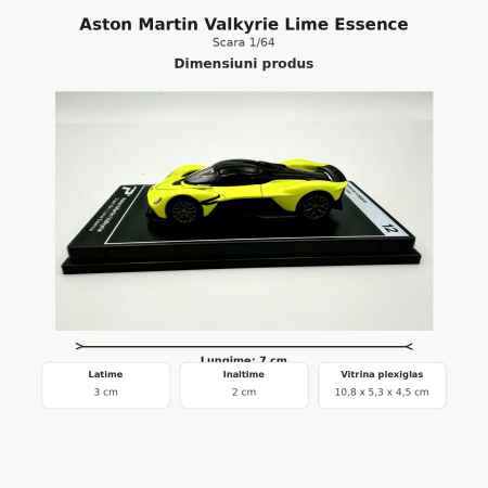 Macheta Aston Martin Valkyrie Lime Essence, scara 1:64, Kinsmart, Hypercar League Collection [2]