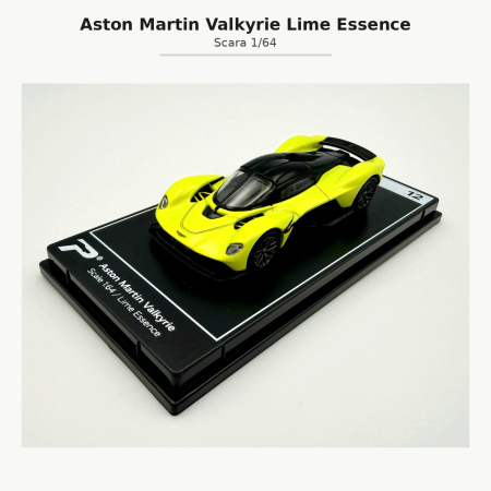 MACHETE AUTO SCARA 1:64 - Macheta Aston Martin Valkyrie Lime Essence, scara 1:64, Kinsmart, Hypercar League Collection