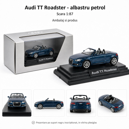 Macheta Audi TT Roadster scara 1:87, albastru petrol, Dealer Models [1]