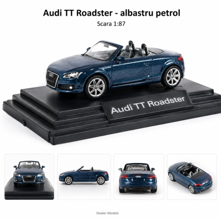 MACHETE AUTO SCARA 1:87 - Macheta Audi TT Roadster scara 1:87, albastru petrol, Dealer Models