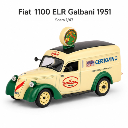 Macheta auto Fiat 1100 ELR Galbani 1951, scara 1:43 [1]