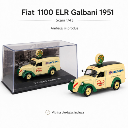 MACHETE AUTO SCARA 1:43 - Macheta auto Fiat 1100 ELR Galbani 1951, scara 1:43