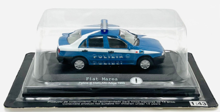 Macheta Auto Fiat Marea Polizia 1999 Albastru cu Alb – Scara 1:43, Atlas [2]