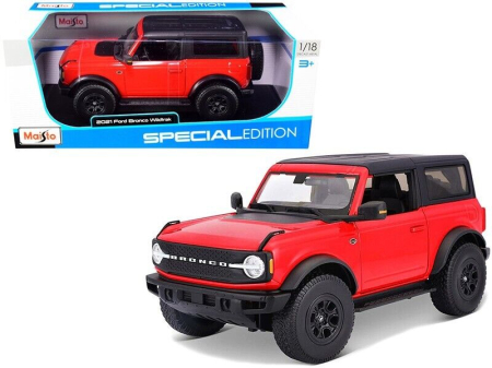 Masini de strada - Macheta Auto Ford Bronco Wildtrak Rosu – 1:18 Maisto, Metal Die-Cast
