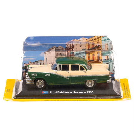 Macheta Auto Ford Fairlane Taxi Havana 1956 – Crem cu Verde, Scara 1:43 [3]