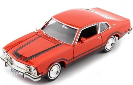 Macheta Auto Ford Maverick Grabber 1974 – Portocaliu cu Dungi Negre, Scara 1:24 Motormax [2]