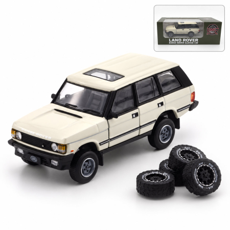 MACHETE AUTO SCARA 1:64 - Macheta auto Land Rover Range Rover Classic LSE 1992 RHD, scara 1:64, BM Creations, alb crem